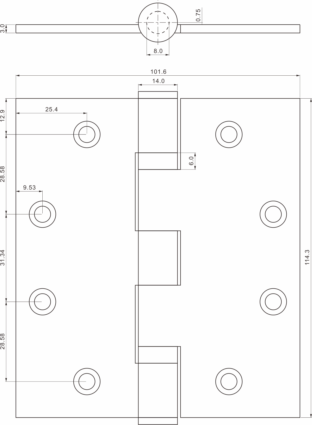 Engsel pintu 4543