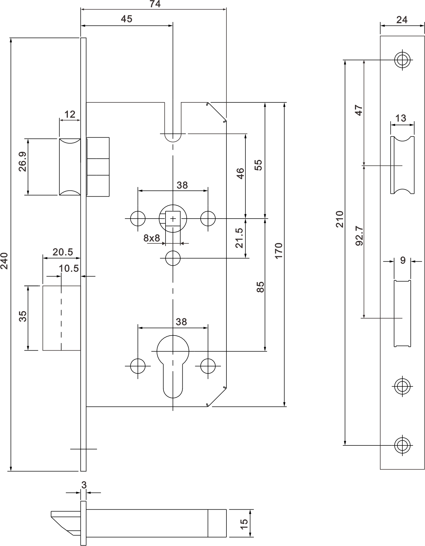 Kunci Pintu Tanggam 4585Z