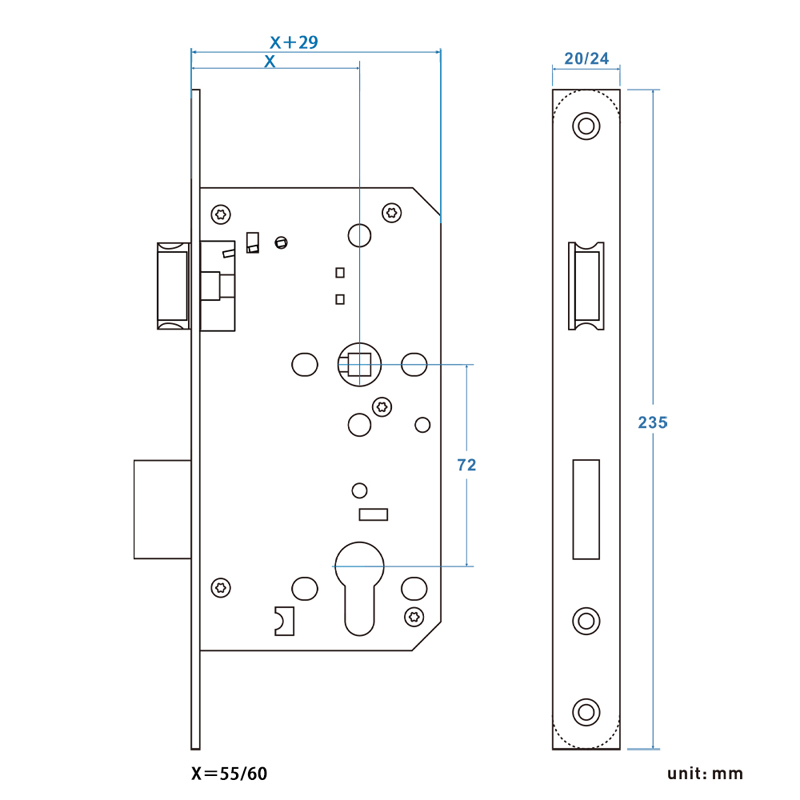 Mute mortise lock