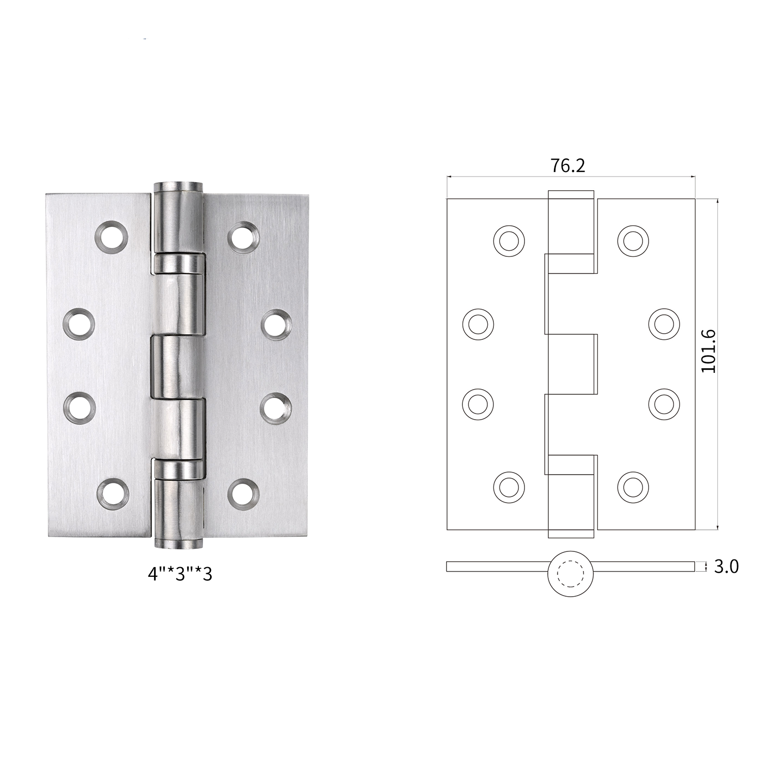 Engsel Pintu Api Stainless Steel Bantalan Bola Kelas 13 CE